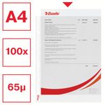 Esselte Pocket Top Opening Embossed A4 Clear (Pack of 100) 23752