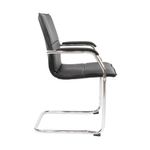 Essen stackable meeting room cantilever chair - black bonded leather
