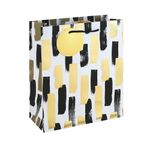 Mono Paint Strokes Gift Bag Medium White Pack of 6 37010-3C