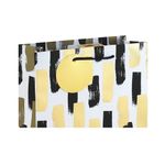 Mono Paint Strokes Gift Bag Medium White Pack of 6 37010-3C