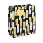 Mono Paint Strokes Gift Bag Medium Black Pack of 6 37013-3C