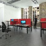 Elev8 lower cable channel with cover for back-to-back 1600mm desks - white