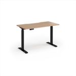 Elev8 Contract 1200w Straight Sit-stand Desk 1200mm x 600mm - Black Frame, Beech Top