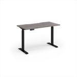 Elev8 Contract 1200w Straight Sit-stand Desk 1200mm x 600mm - Black Frame, Grey Oak Top