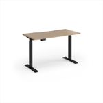 Elev8 Contract 1200w Straight Sit-stand Desk 1200mm x 600mm - Black Frame, Kendal Oak Top