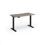 Elev8 Contract 1200w Straight Sit-stand Desk 1200mm x 600mm - Black Frame, Nebraska Oak Top