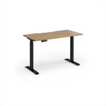 Elev8 Contract 1200w Straight Sit-stand Desk 1200mm x 600mm - Black Frame, Oak Top