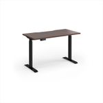 Elev8 Contract 1200w Straight Sit-stand Desk 1200mm x 600mm - Black Frame, Walnut Top