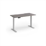 Elev8 Contract 1200w Straight Sit-stand Desk 1200mm x 600mm - Silver Frame, Grey Oak Top