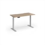 Elev8 Contract 1200w Straight Sit-stand Desk 1200mm x 600mm - Silver Frame, Kendal Oak Top