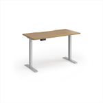 Elev8 Contract 1200w Straight Sit-stand Desk 1200mm x 600mm - Silver Frame, Oak Top