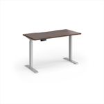 Elev8 Contract 1200w Straight Sit-stand Desk 1200mm x 600mm - Silver Frame, Walnut Top