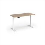 Elev8 Contract 1200w Straight Sit-stand Desk 1200mm x 600mm - White Frame, Kendal Oak Top
