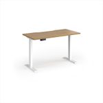 Elev8 Contract 1200w Straight Sit-stand Desk 1200mm x 600mm - White Frame, Oak Top