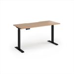 Elev8 Contract 1400w Straight Sit-stand Desk 1400mm x 600mm - Black Frame, Beech Top