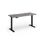 Elev8 Contract 1400w Straight Sit-stand Desk 1400mm x 600mm - Black Frame, Grey Oak Top