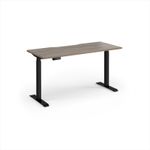 Elev8 Contract 1400w Straight Sit-stand Desk 1400mm x 600mm - Black Frame, Nebraska Oak Top