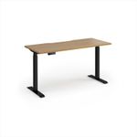 Elev8 Contract 1400w Straight Sit-stand Desk 1400mm x 600mm - Black Frame, Oak Top