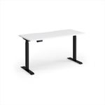 Elev8 Contract 1400w Straight Sit-stand Desk 1400mm x 600mm - Black Frame, White Top