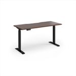 Elev8 Contract 1400w Straight Sit-stand Desk 1400mm x 600mm - Black Frame, Walnut Top