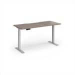 Elev8 Contract 1400w Straight Sit-stand Desk 1400mm x 600mm - Silver Frame, Nebraska Oak Top