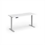 Elev8 Contract 1400w Straight Sit-stand Desk 1400mm x 600mm - Silver Frame, White Top