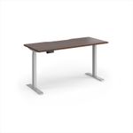 Elev8 Contract 1400w Straight Sit-stand Desk 1400mm x 600mm - Silver Frame, Walnut Top