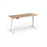 Elev8 Contract 1400w Straight Sit-stand Desk 1400mm x 600mm - White Frame, Beech Top