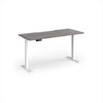 Elev8 Contract 1400w Straight Sit-stand Desk 1400mm x 600mm - White Frame, Grey Oak Top