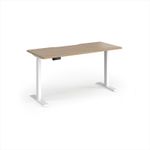 Elev8 Contract 1400w Straight Sit-stand Desk 1400mm x 600mm - White Frame, Kendal Oak Top