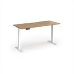 Elev8 Contract 1400w Straight Sit-stand Desk 1400mm x 600mm - White Frame, Oak Top