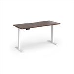 Elev8 Contract 1400w Straight Sit-stand Desk 1400mm x 600mm - White Frame, Walnut Top