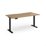 Elev8 Contract 1600w Straight Sit-stand Desk 1600mm x 800mm - Black Frame, Oak Top
