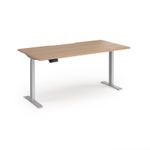 Elev8 Contract 1600w Straight Sit-stand Desk 1600mm x 800mm - Silver Frame, Beech Top