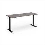 Elev8 Contract 1600w Straight Sit-stand Desk 1600mm x 600mm - Black Frame, Grey Oak Top