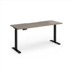 Elev8 Contract 1600w Straight Sit-stand Desk 1600mm x 600mm - Black Frame, Nebraska Oak Top