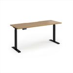 Elev8 Contract 1600w Straight Sit-stand Desk 1600mm x 600mm - Black Frame, Oak Top