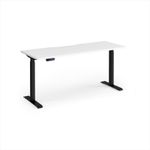 Elev8 Contract 1600w Straight Sit-stand Desk 1600mm x 600mm - Black Frame, White Top