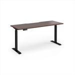 Elev8 Contract 1600w Straight Sit-stand Desk 1600mm x 600mm - Black Frame, Walnut Top