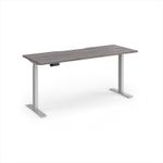 Elev8 Contract 1600w Straight Sit-stand Desk 1600mm x 600mm - Silver Frame, Grey Oak Top