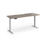 Elev8 Contract 1600w Straight Sit-stand Desk 1600mm x 600mm - Silver Frame, Nebraska Oak Top