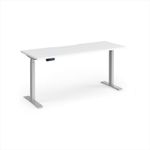 Elev8 Contract 1600w Straight Sit-stand Desk 1600mm x 600mm - Silver Frame, White Top