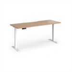 Elev8 Contract 1600w Straight Sit-stand Desk 1600mm x 600mm - White Frame, Beech Top