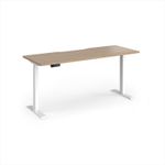 Elev8 Contract 1600w Straight Sit-stand Desk 1600mm x 600mm - White Frame, Kendal Oak Top