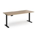 Elev8 Contract 1800w Straight Sit-stand Desk 1800mm x 800mm - Black Frame, Kendal Oak Top