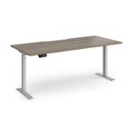 Elev8 Contract 1800w Straight Sit-stand Desk 1800mm x 800mm - Silver Frame, Nebraska Oak
