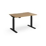 Elev8 Luxe Straight Sit-Stand Desk 1200mm x 800mm - Black Frame / Oak Top