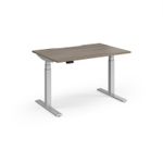 Elev8 Luxe Straight Sit-Stand Desk 1200mm x 800mm - Silver Frame / Nebraska Oak Top