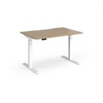 Elev8 Luxe Straight Sit-Stand Desk 1200mm x 800mm - White Frame / Kendal Oak Top