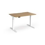 Elev8 Luxe Straight Sit-Stand Desk 1200mm x 800mm - White Frame / Oak Top